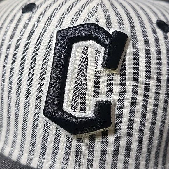 Cleveland Guardians Pinstriped Seersucker Promodel Hat Cap Size 7 1/4 New - Picture 3 of 8